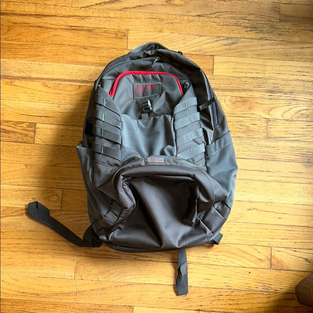 Under Armour Gray and Red Backpack for Everyday Use